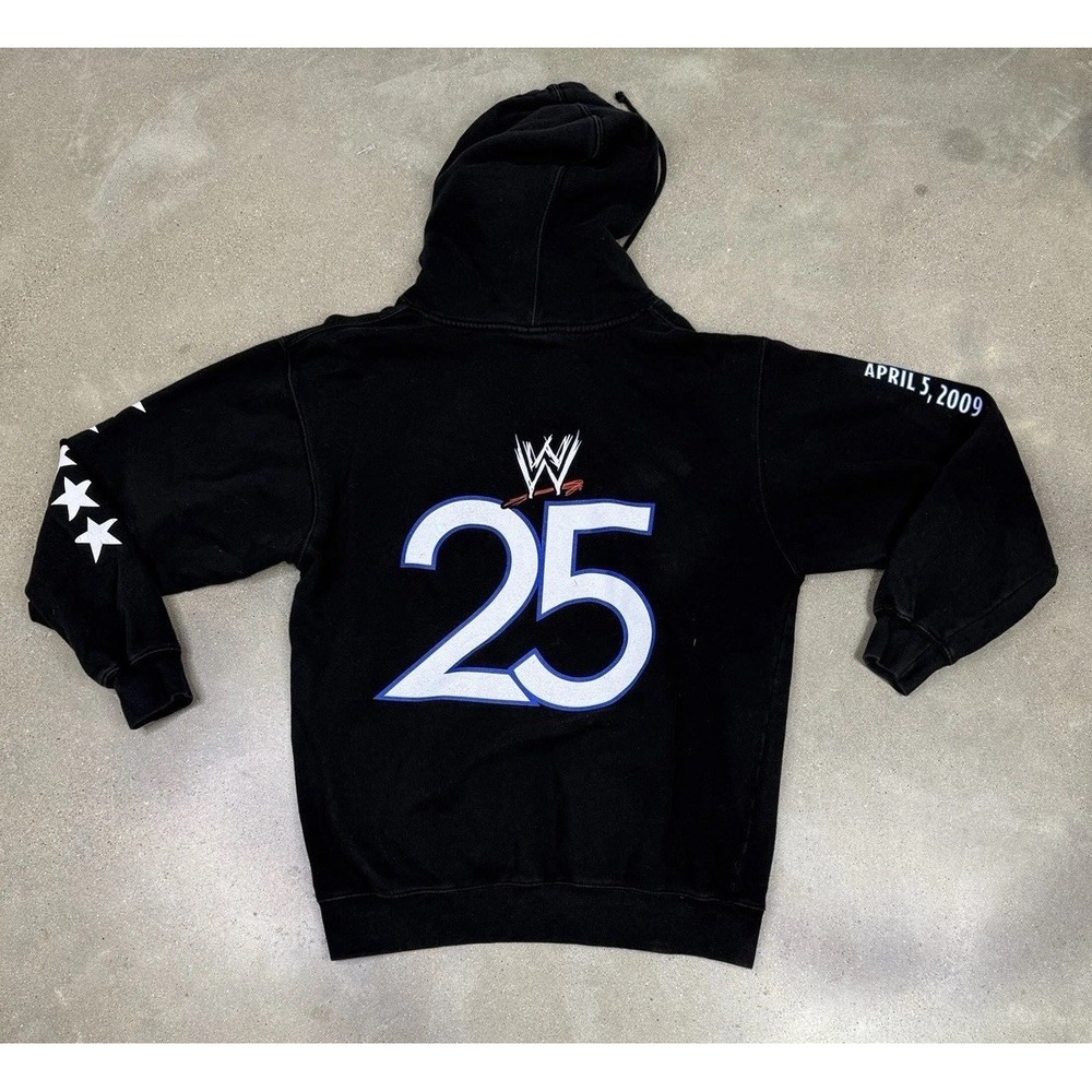 WWE Y2K 2009 Pre Shrunk Wrestlemania 25th Anniversary Black Hoodie Size M - Picture 6 of 15